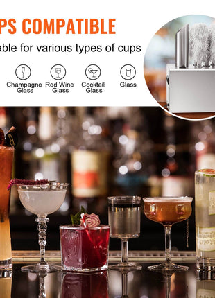 Glass Polisher Machine, 5-Brush Glass Polishing Machine, 330 Cups/Hour Electric Commercial Glass Polisher for Champagne Glasses, Beer Cups, Mugs, Perfect for Bar Restaurant Kitchen