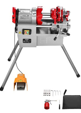 Electric Pipe Threader Machine, 750W 28RPM Threading Cutting Machine, 1/2 to 2 inch Pipes Threading Cutter Tool with Foot Pedal for Plumbing, Automotive Repairs, Metalworking