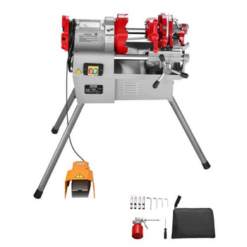 Electric Pipe Threader Machine, 750W 28RPM Threading Cutting Machine, 1/2 to 2 inch Pipes Threading Cutter Tool with Foot Pedal for Plumbing, Automotive Repairs, Metalworking
