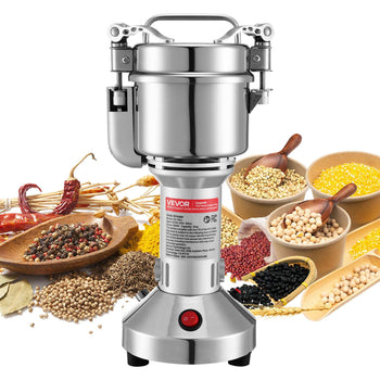Electric Grain Mill Grinder, 0.3 lbs Commercial Spice Grinders, High Speed 850W Stainless Steel Pulverizer Powder Machine, for Dry Grains, Spices, Cereals, Coffee, Corn & Pepper, Straight Type
