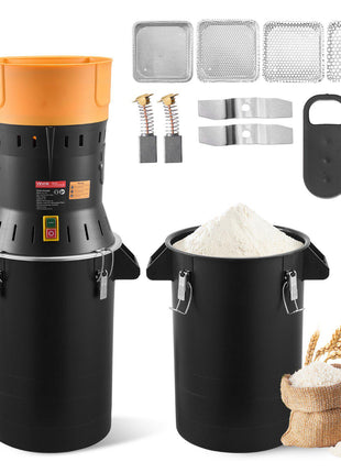 Electric Grain Mill Grinder, 600W High Power Commercial Spice Grinder, 6.6 Gal Pulverizer Powder Machine with Galvanized Sharp Blades, for Dry Grains, Spices, Cereals, Coffee, Corn & Pepper