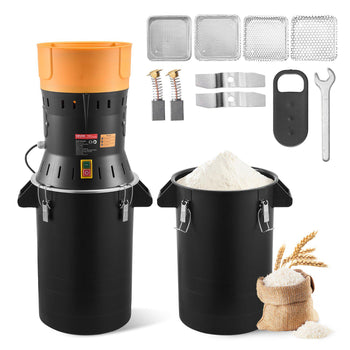 Electric Grain Mill Grinder, 600W High Power Commercial Spice Grinder, 6.6 Gal Pulverizer Powder Machine with Galvanized Sharp Blades, for Dry Grains, Spices, Cereals, Coffee, Corn & Pepper