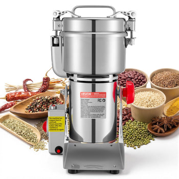 500g Electric Grain Mill Grinder, 2000W 28000RPM High Speed Spice Corn Dry Grinding Machine, Stainless Steel Pulverizer Powder Machine for Dried Grains Coffee Beans Spices Nuts (270° Swing Type)