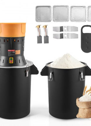 Electric Grain Mill Grinder, 600W High Power Commercial Spice Grinder, 14 Gal Pulverizer Powder Machine with Galvanized Sharp Blades, for Dry Grains, Spices, Cereals, Coffee, Corn & Pepper