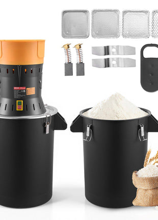 Electric Grain Mill Grinder, 600W High Power Commercial Spice Grinder, 14 Gal Pulverizer Powder Machine with Galvanized Sharp Blades, for Dry Grains, Spices, Cereals, Coffee, Corn & Pepper