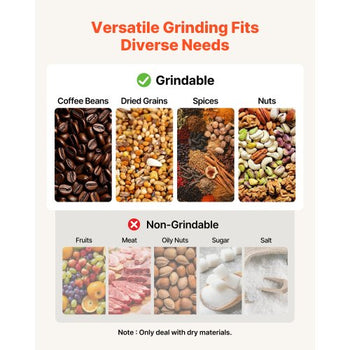 750g Electric Grain Mill Grinder, 2000W 28000RPM High Speed Spice Corn Dry Grinding Machine, Stainless Steel Pulverizer Powder Machine for Dried Grains Coffee Beans Spices Nuts (270° Swing Type)