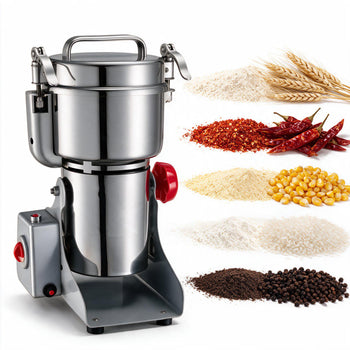 Electric Grain Mill Grinder, 1.8 lbs Commercial Spice Grinders, High Speed 2100W Stainless Steel Pulverizer Powder Machine, for Dry Grains, Spices, Cereals, Coffee, Corn & Pepper, Swing Type