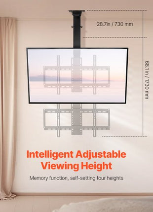 Motorized Ceiling TV Mount, TV Wall Mount for 32 to 55 Inch TV, Electric Adjustable Ceiling TV Mount, Motorized Flip Down TV Mount Bracket with Max VESA 24 x 16 in, Fits TVs Up to 120 lbs
