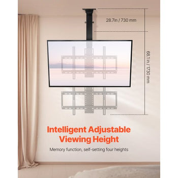 Motorized Ceiling TV Mount, TV Wall Mount for 32 to 55 Inch TV, Electric Adjustable Ceiling TV Mount, Motorized Flip Down TV Mount Bracket with Max VESA 24 x 16 in, Fits TVs Up to 120 lbs