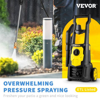 Electric Power Washer, 2000 PSI, Max 1.65 GPM Pressure Washer with 20 ft Hose & Reel, 5 Quick Connect Nozzles, Foam Cannon, Portable to Clean Patios, Cars, Fences, Driveways, ETL Listed
