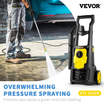 Electric Pressure Washer, 2000 PSI, Max. 1.76 GPM Power Washer with 30 ft Hose, 5 Quick Connect Nozzles, Foam Cannon, Portable to Clean Patios, Cars, Fences, Driveways, ETL Listed