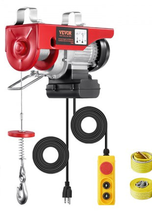 Electric Hoist, 440lbs Garage Hoist with 14ft Wired Control, 110 volt Electric Hoist Winch 40ft Single Cable Lifting Height, Pure Copper Motor and Emergency Stop Switch