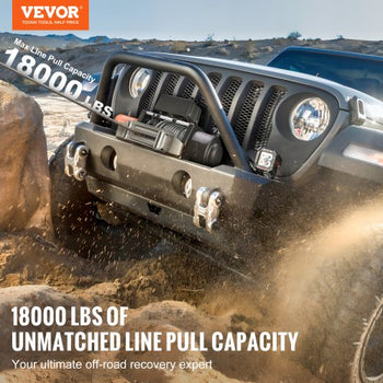Electric Winch, 18,000 lb, 12V DC Truck Winch with ?7/16 in x 85 ft Steel Cable Roller Fairlead Wireless & Wired Remote Control, IP55 Waterproof for Towing Off-Road SUV Jeep Truck Trailer Boat