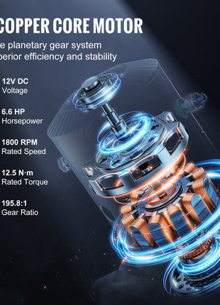 Electric Winch, 13,500 lb, 12V DC Truck Winch with Φ3/8 in x 80 ft Steel Cable Roller Fairlead Wireless & Wired Remote Control, IP55 Waterproof for Towing Off-Road SUV Jeep Truck Trailer Boat