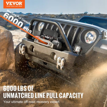 Electric Winch, 6000 lb, 12V DC Truck Winch with ?1/4 in x 55 ft Synthetic Rope Aluminum Fairlead Wireless & Wired Remote Control, IP55 Waterproof for Towing Off-Road SUV Truck Jeep Trailer Boat