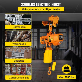 1 PHASE Industrial Electric Chain Hoist 1 Ton G80 Chain