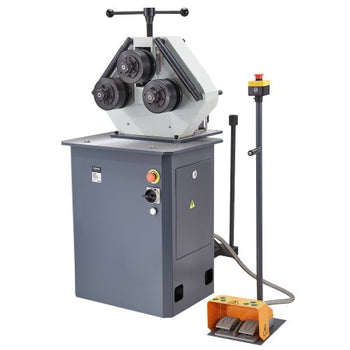 750W Electric Roll Bending Machine, 3-Roller Electric Pipe Bender Machine with Reversible Foot Switch, Support Horizontal/Vertical Operation (220V 60Hz 3-Phase, No Plug)