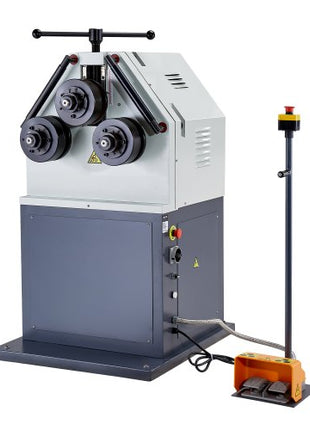 2.2KW Electric Roll Bending Machine, 3-Roller Electric Pipe Bender Machine with 180° Maximum Bending Angle & Reversible Foot Switch, Support Horizontal/Vertical Operation (220V 60Hz 3-Phase)