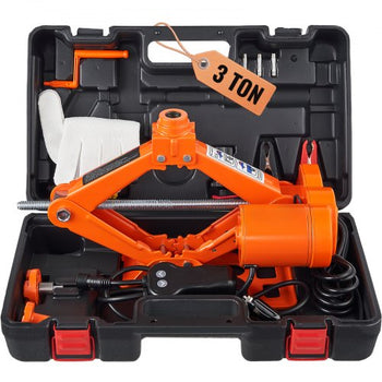 Electric Car Jack, 3 Tons /6600 lbs Scissor Jack, 12V Electric Automatic Jack with Double Saddles and Remote Control, Portable Car Jack for Sedan, SUV, Truck Tire Change