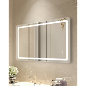 LED Bathroom Mirror, 36" x 72" LED Bathroom Vanity Mirror with Frontlit and Backlit, Anti-Fog Memory Mirror with Lights, Stepless 3 Colors Temperature Dimmable Bathroom Mirror, Wall Mounted