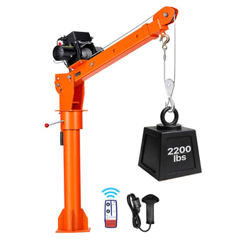 Electric Truck Crane, 2200 lbs Pickup Truck Crane with 12V 6000 lbs Electric Winch, 360° Rotating Telescopic Boom, Premium Galvanized Steel, Foldable Pickup Bed Jib for Machine Lumber Lifting