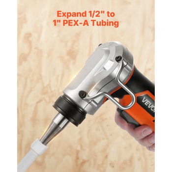 Cordless Tube Expander, 20V Max Electric Tubing Expansion Tool for 1/2", 3/4", 1" PEX-A Pipes, 22000RPM Pipe Expander with 3 Expanding Head, 2pcs 2AH Battery, Fast Charger & Carrying Case