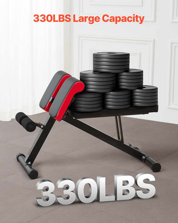 Multi-Functional Weight Bench for Full Body Workout, Roman Chair Hyperextension Bench, 330 lbs Adjustable & Foldable Equipment for Back Arm Core Ab Workout, Sit Up Exercise Machine for Home Gym