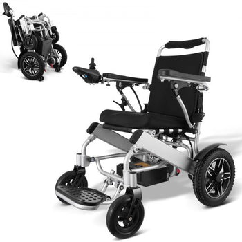 Electric Wheelchair for Adults Seniors, 300 lbs Weight Capacity, 17.7 in Width Lightweight Foldable Motorized Power Wheelchairs, Long Range All Terrain Aluminum Alloy Chair, Adjustable Backrest