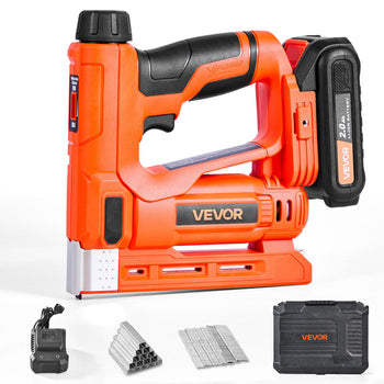 Cordless Brad Nailer, 2-in-1 Nail Gun Staple Gun, 18 Gauge 5/8 inch, Includes 1000 Pcs Staples and 1000 Pcs Nails, with Battery and Charger, Non-Slip Rubber Grip, for Woodworking DIY Projects