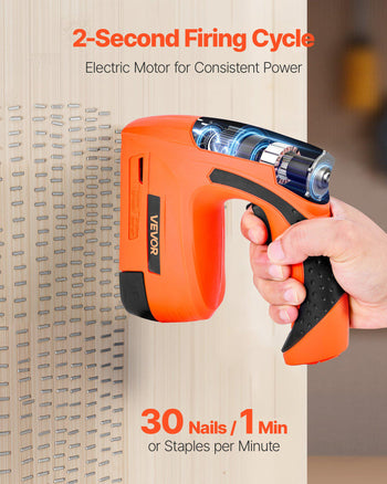 Cordless Brad Nailer, 2-in-1 Nail Gun Staple Gun, 18 Gauge 5/8 inch, Battery Powered, with 1000 Pcs Staples and 1000 Pcs Nails, Non-Slip Rubber Grip, for Woodworking, Carpentry and DIY Projects