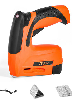 Cordless Brad Nailer, 2-in-1 Nail Gun Staple Gun, 18 Gauge 5/8 inch, Battery Powered, with 1000 Pcs Staples and 1000 Pcs Nails, Non-Slip Rubber Grip, for Woodworking, Carpentry and DIY Projects