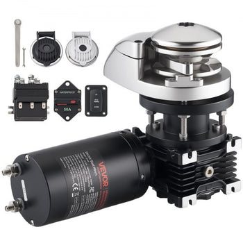 Vertical Fishing Windlass, 12V DC 1100W, Windlass Anchor Systems Fit for 1/4-Inch Chain or 9/16 & 5/8 Inch Nylon Rope, Max Pull 700 lbs, 316 Stainless Steel Construction, for Boats 20-36 ft