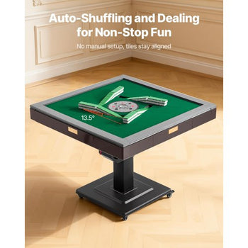 Automatic Mahjong Table with Wheels, 2 Sets of 40 mm Tiles (164 Pcs), Roller Coaster Style Mahjong-Table, Foldable and Automatic Shuffler, for Home, Outdoor Leisure & Gifts for Mahjong Players