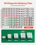 Automatic Mahjong Table with Wheels, 2 Sets of 40 mm Tiles (164 Pcs), Roller Coaster Style Mahjong-Table, Foldable and Automatic Shuffler, for Home, Outdoor Leisure & Gifts for Mahjong Players