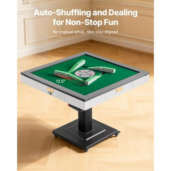 Automatic Mahjong Table with Wheels, 2 Sets of 42 mm Tiles (152 Pcs), Roller Coaster Style Mahjong-Table, Foldable and Automatic Shuffler, for Home, Outdoor Leisure & Gifts for Mahjong Players