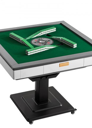 Automatic Mahjong Table with Wheels, 2 Sets of 42 mm Tiles (152 Pcs), Roller Coaster Style Mahjong-Table, Foldable and Automatic Shuffler, for Home, Outdoor Leisure & Gifts for Mahjong Players