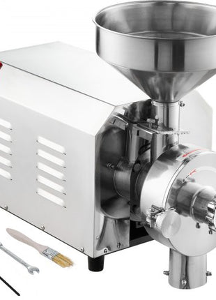 Soybean Grinder Commercial Grinding Machine for Spices 2200W Corn Mill Grinder 50 KG/H Stainless Steel Corn Grinder Industrial Flour Milling Machine for Pepper Soybean Peanut Corn Grains