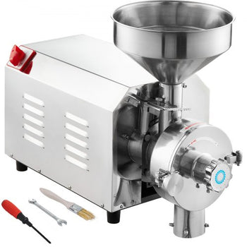 Soybean Grinder Commercial Grinding Machine for Spices 2200W Corn Mill Grinder 50 KG/H Stainless Steel Corn Grinder Industrial Flour Milling Machine for Pepper Soybean Peanut Corn Grains