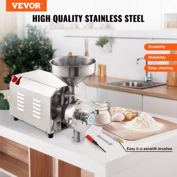 Soybean Grinder Commercial Grinding Machine for Spices 3000W Corn Mill Grinder 100 KG/H Stainless Steel Corn Grinder Industrial Flour Milling Machine for Pepper Soybean Peanut Corn Grains