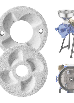 2PCS Grinding Sheets for Electric Grain Mill Grinder, Marble Dry & Wet Grinding Discs, Replacement Grinding Plates Compatible with  GM-002 Corn Spice Mill Grinder