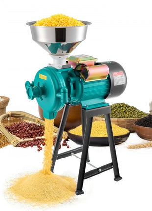 Electric Grain Mill Grinder, 110 lbs/H Commercial Spice Grinders, 1500W Cast Iron Pulverizer Powder Machine with Non-Slip Rubber Feet, for Dry Grains, Spices, Cereals, Coffee, Corn & Pepper