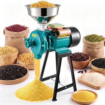 Electric Grain Mill Grinder, 110 lbs/H Commercial Spice Grinders, 1500W Cast Iron Pulverizer Powder Machine with Non-Slip Rubber Feet, for Dry Grains, Spices, Cereals, Coffee, Corn & Pepper