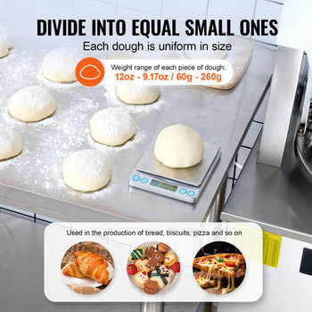 Electric Dough Divider, 20PCS Automatic Dough Dividing Cutting Machine, 2.12oz - 9.17oz Equal Dough Cutter with Pure Copper Motor and 304 Stainless Steel Tray, for Bakery, Restaurant