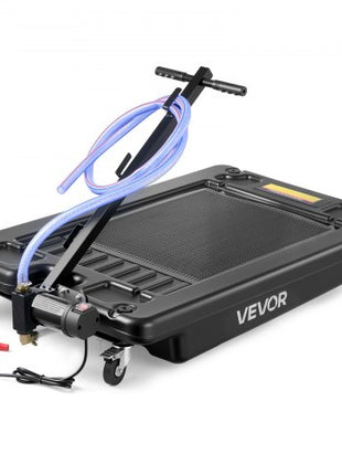 Low Profile Oil Drain Pan, 17 Gallon Capacity, Rolling Oil Drain Pan with Electric Pump & 7.2 ft Hose, Leak-proof & Corrosion-resistant, Fit for Cars, SUVs, Trucks, Motorcycles, ATVs, Metal
