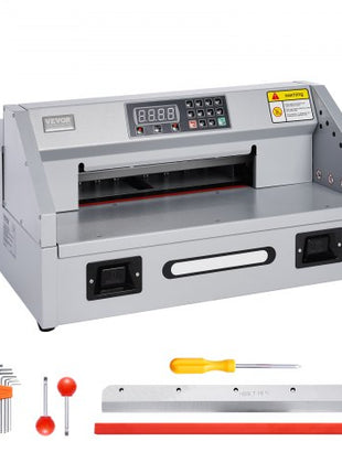 Electric Paper Cutter, 300W Heavy Duty Paper Cutter Machine 11.8 in / 330 mm Cutting Width, 1.5 in / 38 mm Cutting Thickness, Electric Guillotine Trimmer with Casters & Infrared Function