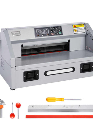 Electric Paper Cutter, 300W Heavy Duty Paper Cutter Machine 11.8 in / 330 mm Cutting Width, 1.5 in / 38 mm Cutting Thickness, Electric Guillotine Trimmer with Casters & Infrared Function
