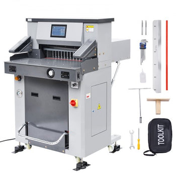 Electric Hydraulic Paper Cutter, 2500W Heavy Duty Paper Cutter Machine 20.2 in/515 mm Cutting Width, 3.1 in/80 mm Cutting Thickness, Electric Guillotine Trimmer with Casters & Infrared Function