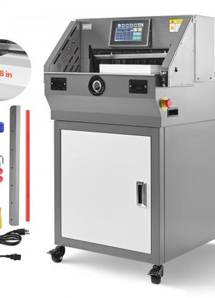 Electric Paper Cutter, Metal Programmable Paper Cutter Machine, 17.99 inch Cutting Width, 2.28 inch Cutting Thickness, Electric Hydraulic Guillotine Trimmer with Infrared Function & Spare Blade