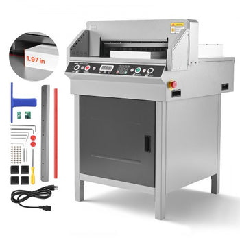 Electric Paper Cutter, Heavy Duty Metal Paper Cutter Machine, 18.9 inch Cutting Width, 1.97 inch Cutting Thickness, Electric Hydraulic Guillotine Trimmer with Infrared Function & Spare Blade