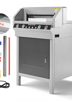 Electric Paper Cutter, Heavy Duty Metal Paper Cutter Machine, 17.72 inch Cutting Width, 1.57 inch Cutting Thickness, Electric Guillotine Trimmer with Infrared Function and Spare Blade
